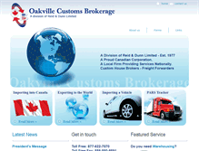 Tablet Screenshot of oakvillecustomsbrokerage.ca